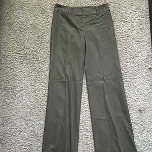 Wide-Leg Olive Green Wool Trousers